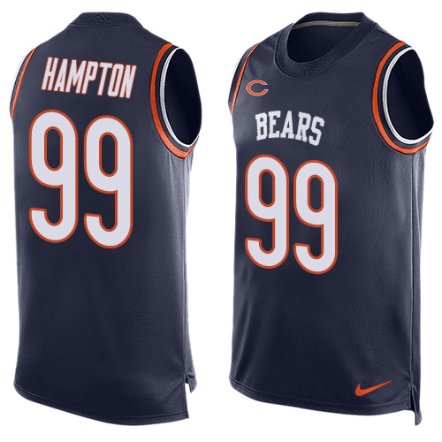 Men's Limited Dan Hampton Nike Jersey Navy Blue - #99 Player Name & Number Tank Top NFL Chicago Bears